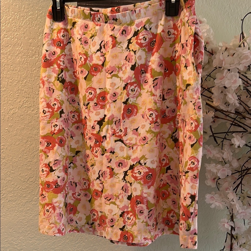 J. Jill Pink and Orange Mini Pencil Skirt for Casual Wear